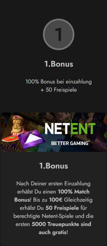 Bonus für Deine erste Einzahlung Bonus für Deine erste Einzahlung