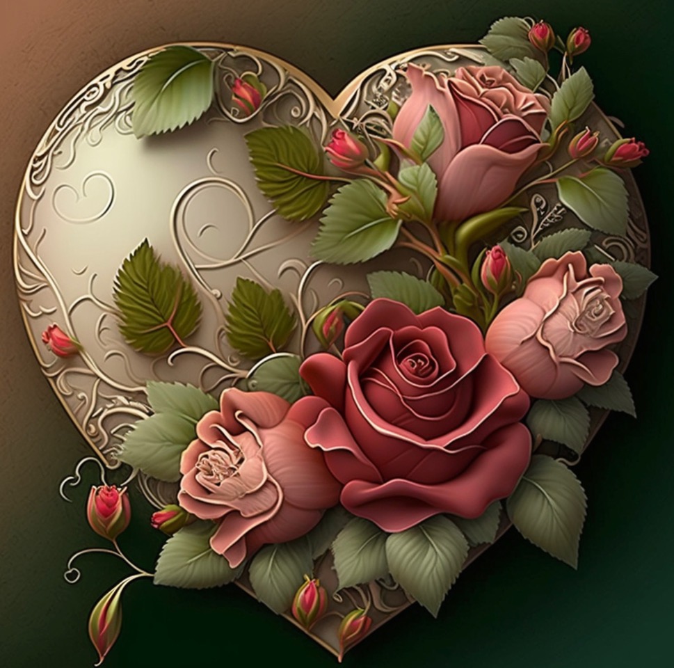 Herz mit Rosen