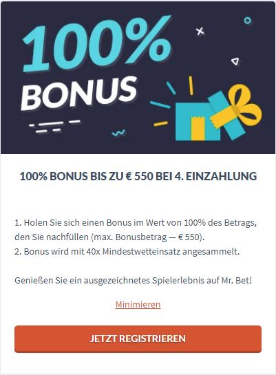 Vierte Einzahlungsbonus Vierte Einzahlungsbonus
