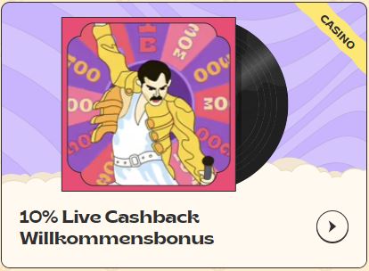 10% Live Casino Cashback Willkommensbonus
