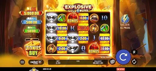 Explosive Gold Blitz Casino Background Image