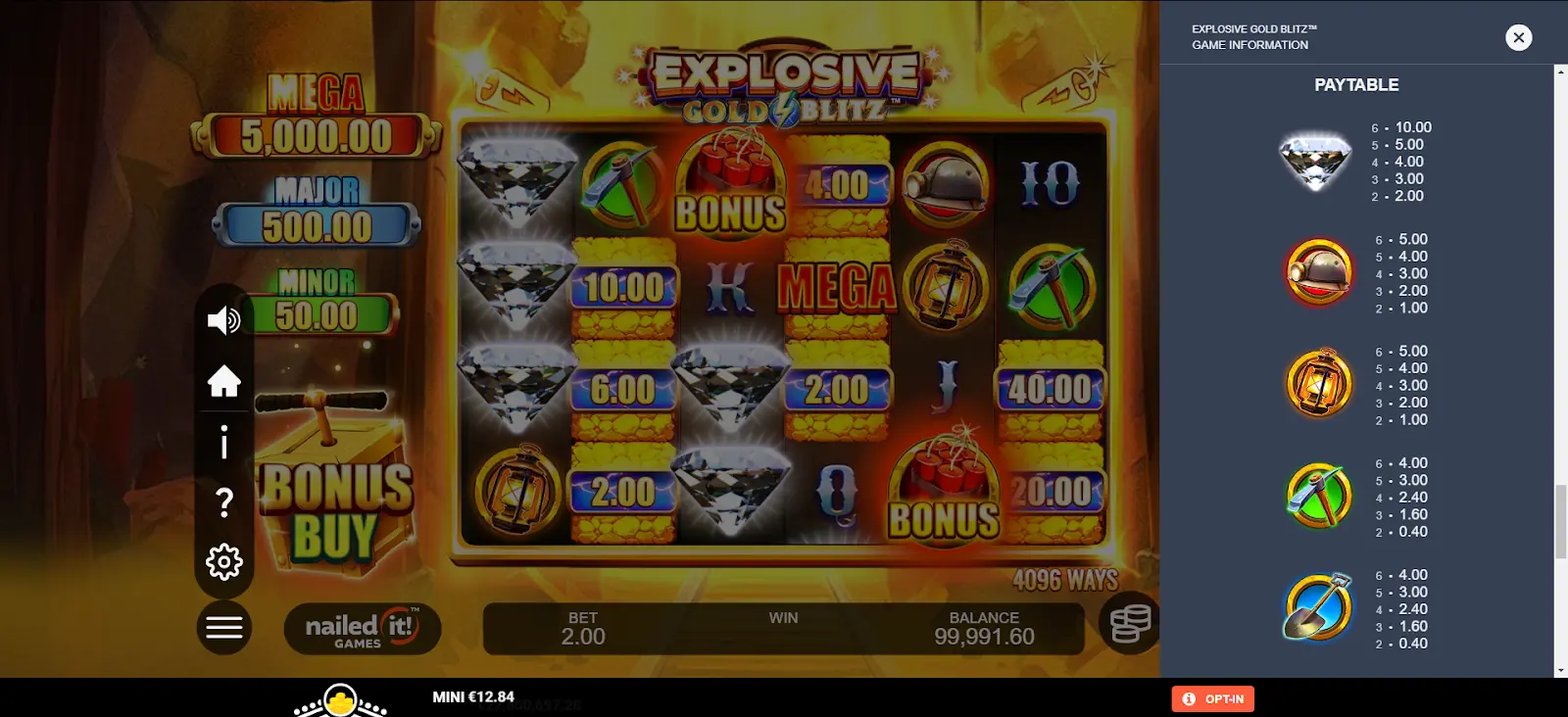 Explosive Gold Blitz  Casino Game Background Image