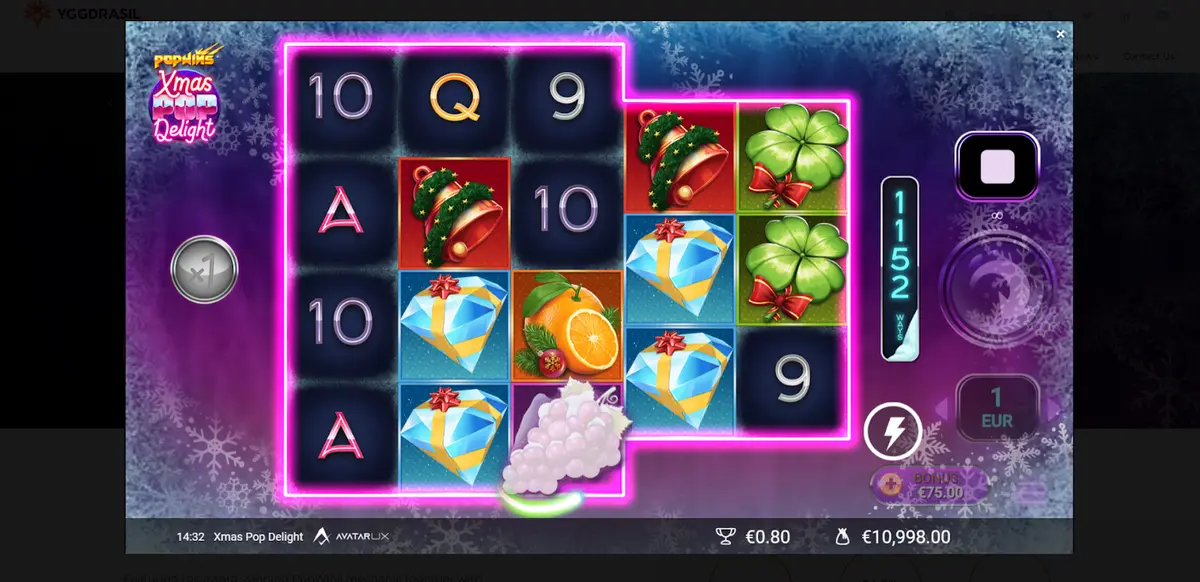 Xmas Pop Delight Casino Game Background Image