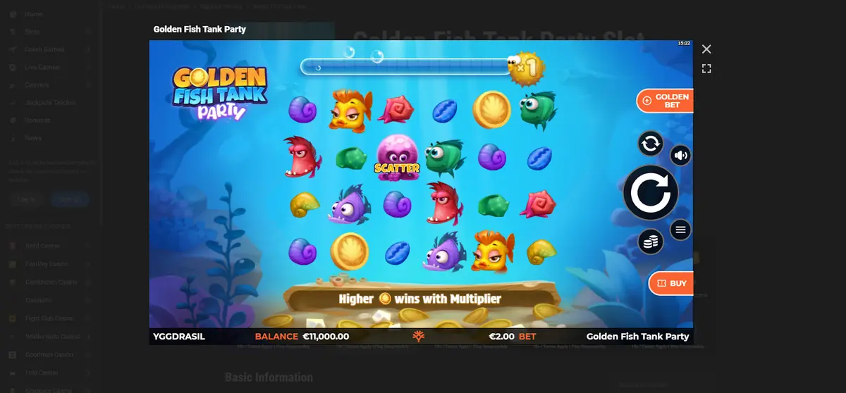 Golden Fish Tank Party Game Background Image