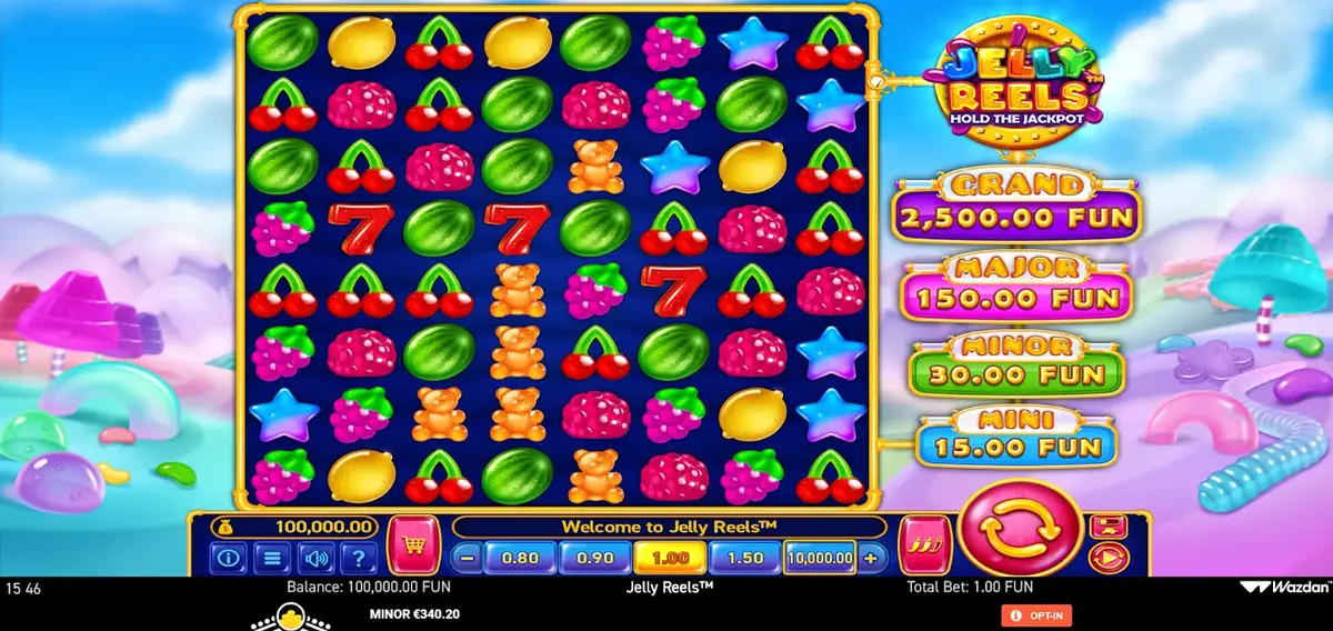 Jelly Reels Casino Game Background Image