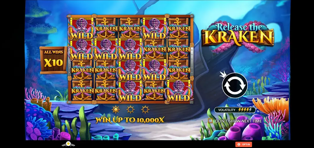 Release The Kraken Casino Game Background Image