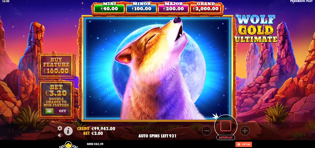 Wolf Gold Ultimate Casino Game Background Image