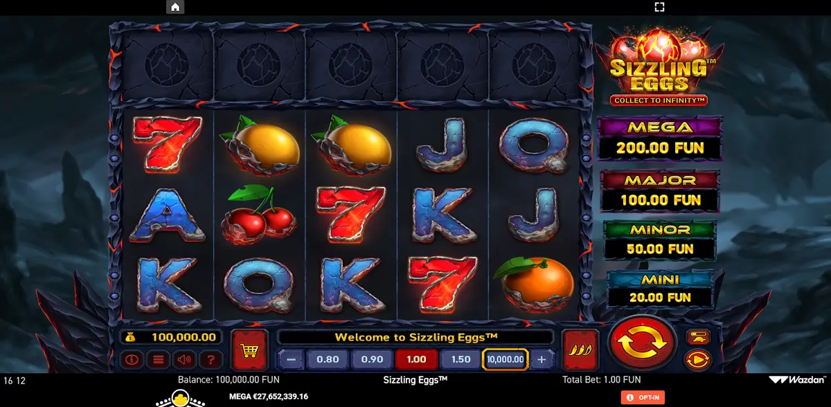 Sizzling Eggs Casino Game Background Image