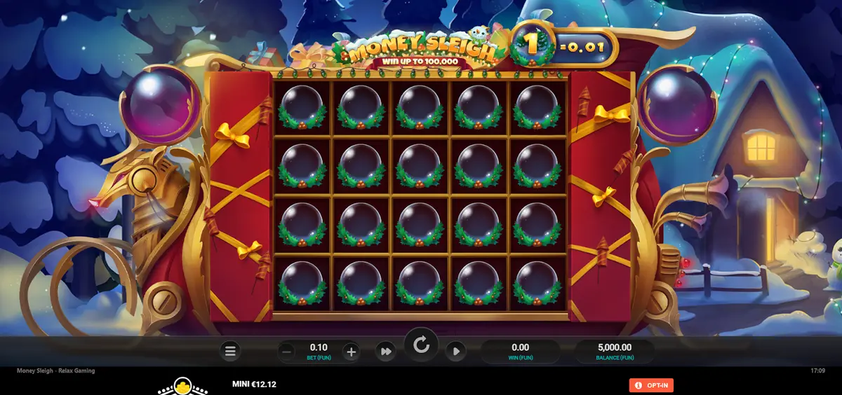 Money Sleigh Casino Slot Game Background Image