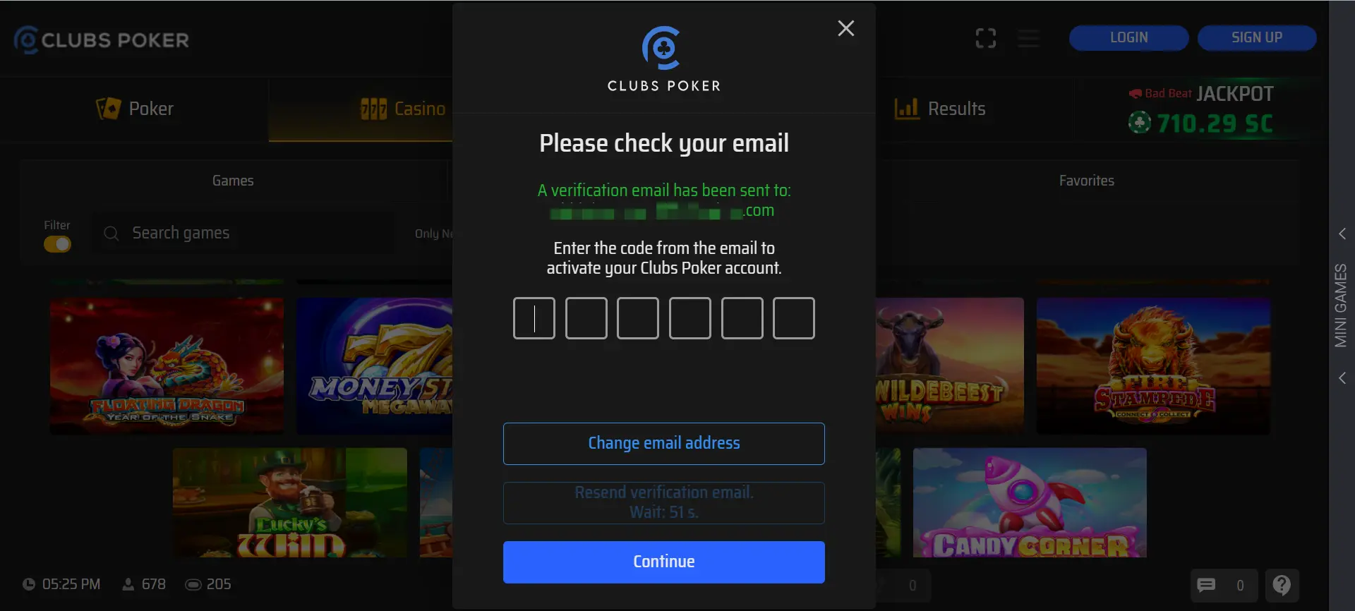 Clubs Poker Register Background Image