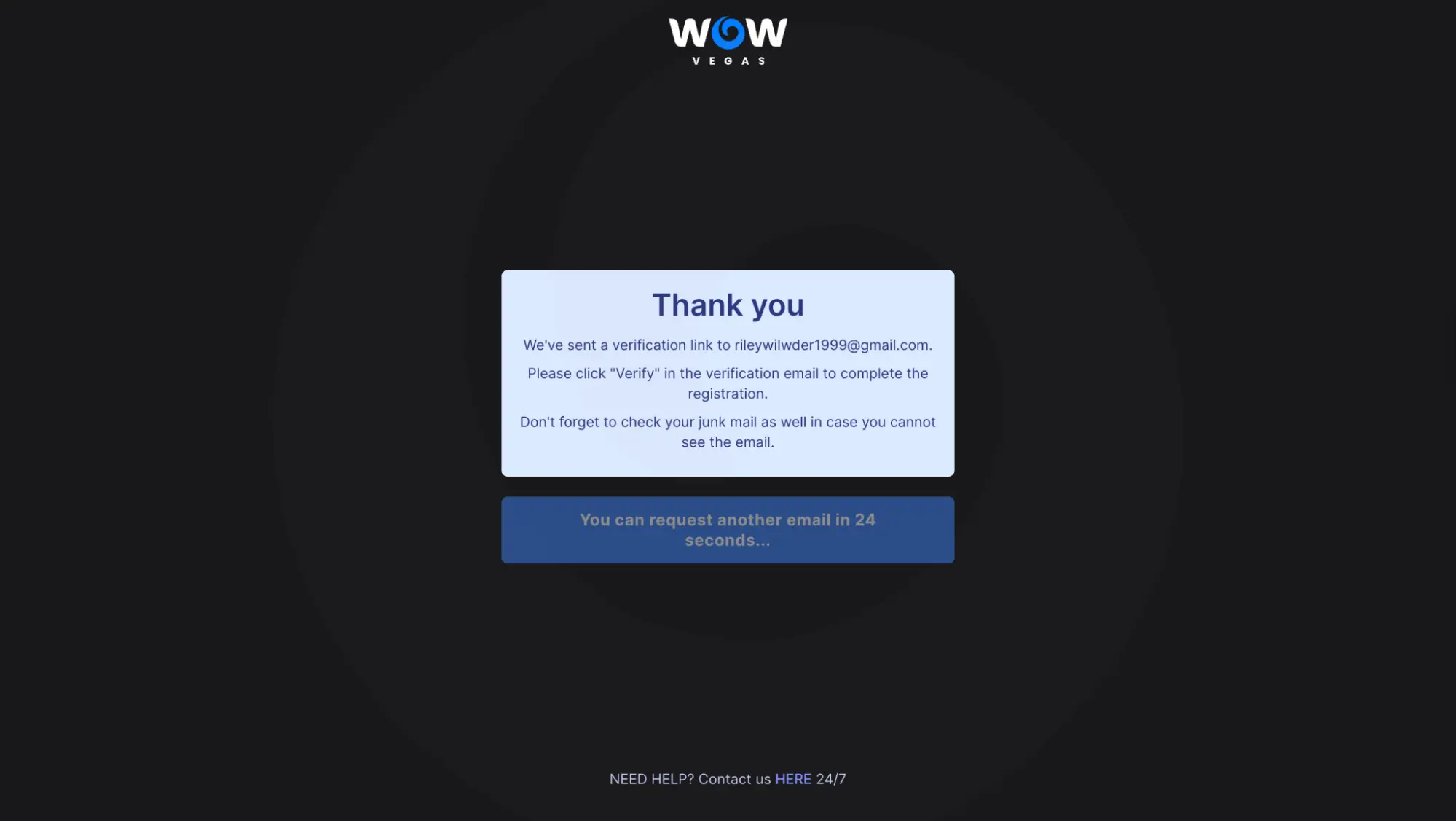 Wow Vegas Thank You Background Image