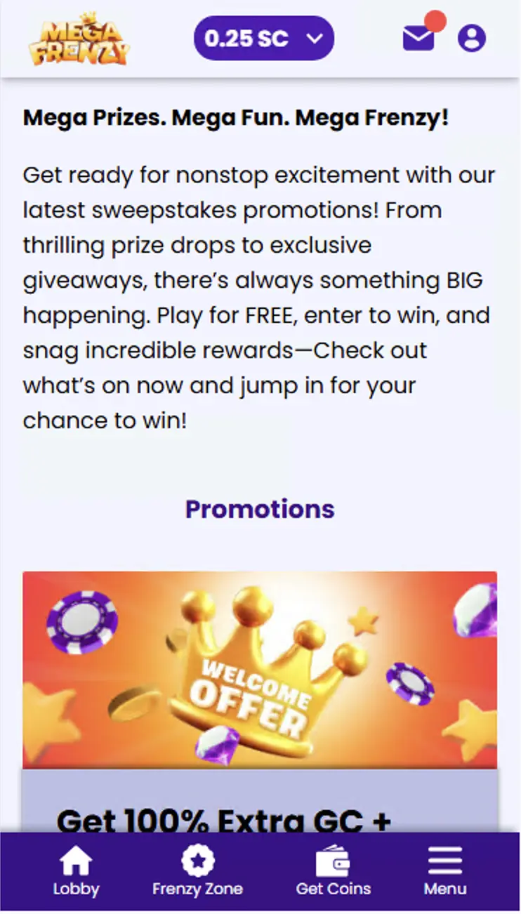 MegaFrenzy Promotions Background Image