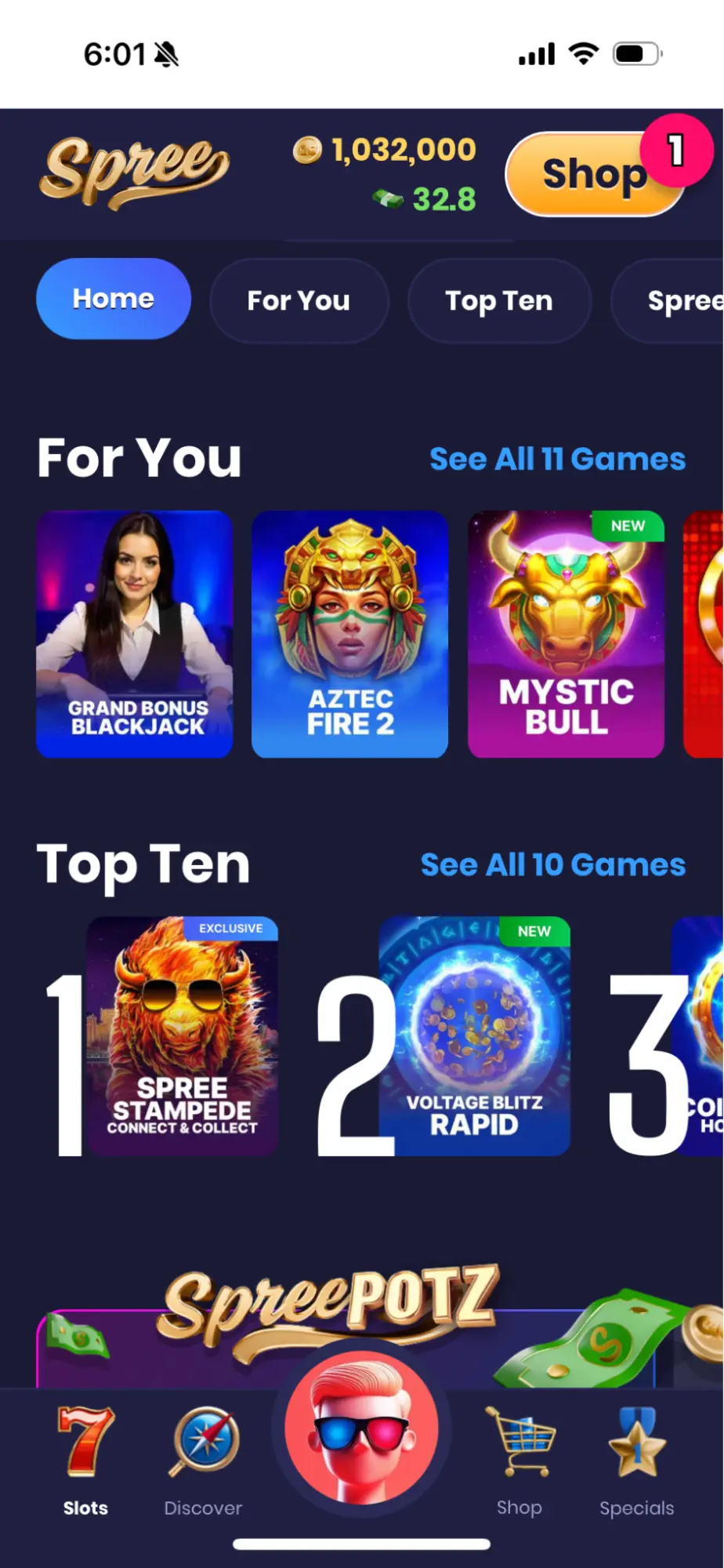 Spree Mobile Casino Background Image