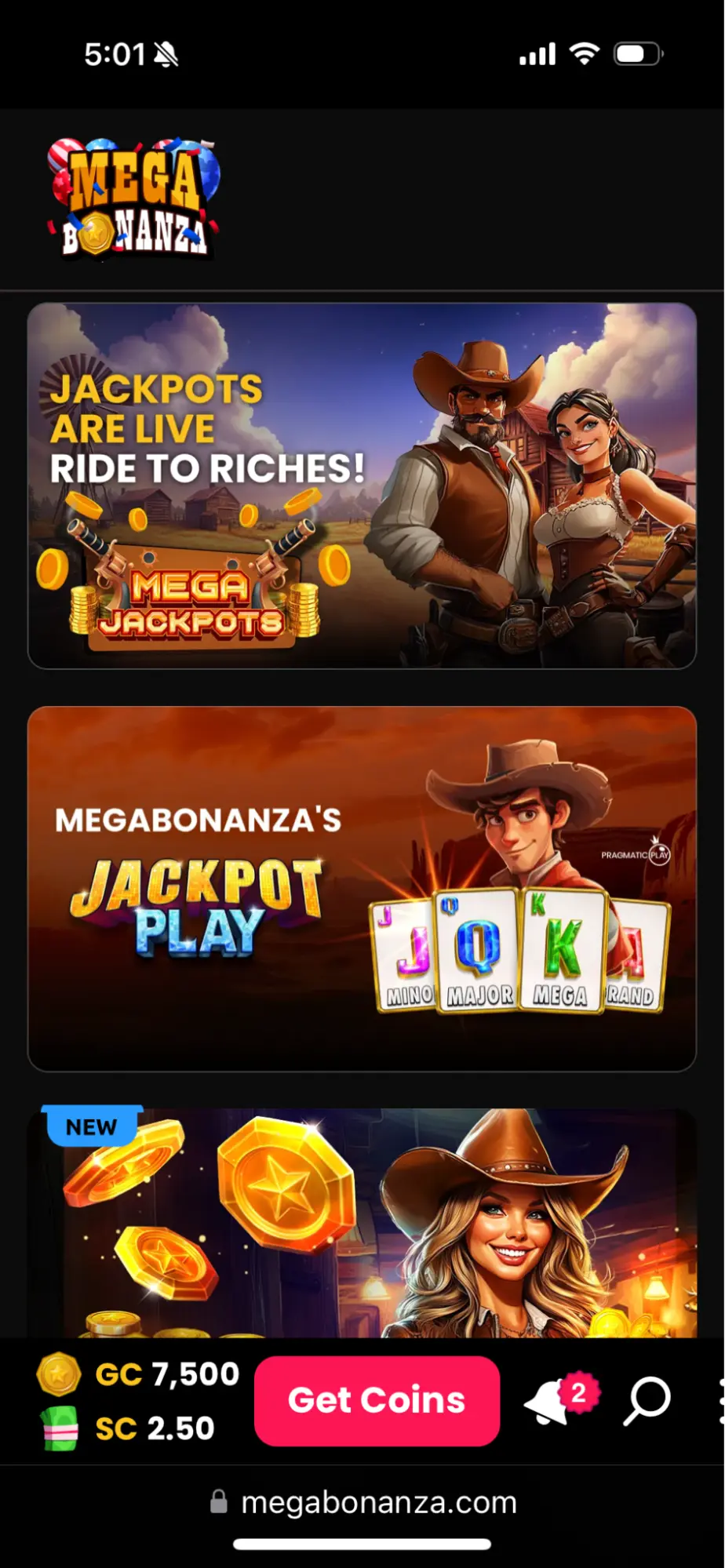 Mega Bonanza Jackpot Background Image