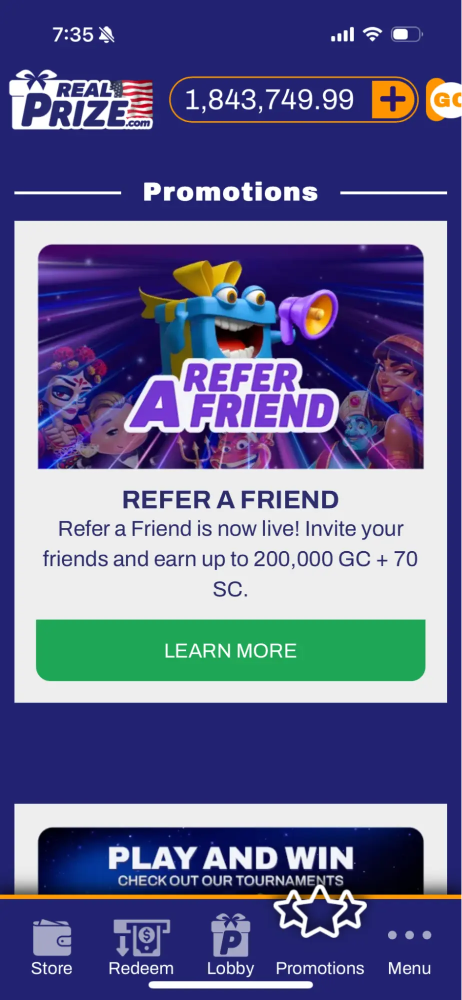 RealPrize Refer A Friend Background Image