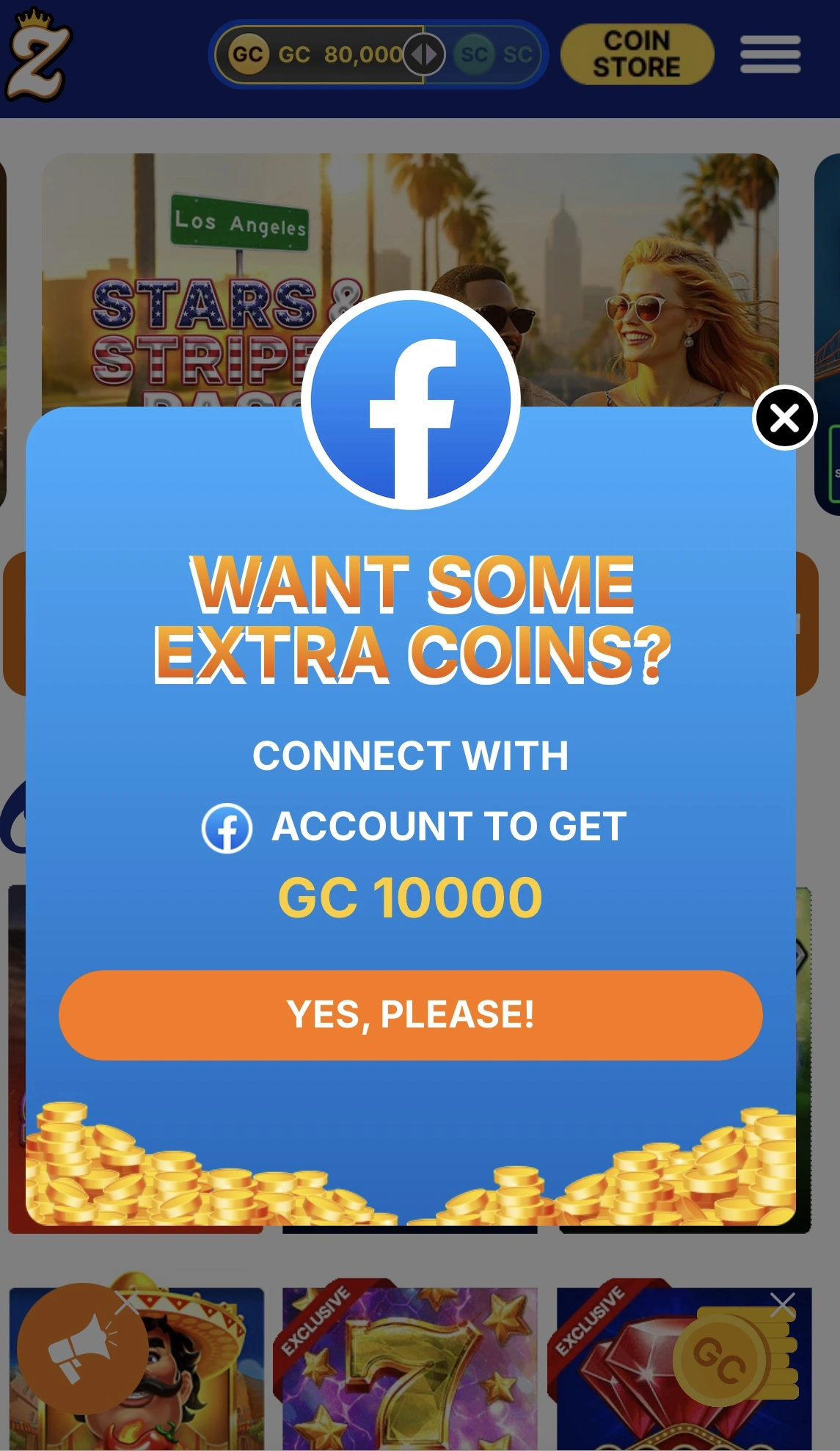 Zula Casino Extra Coins Background Image