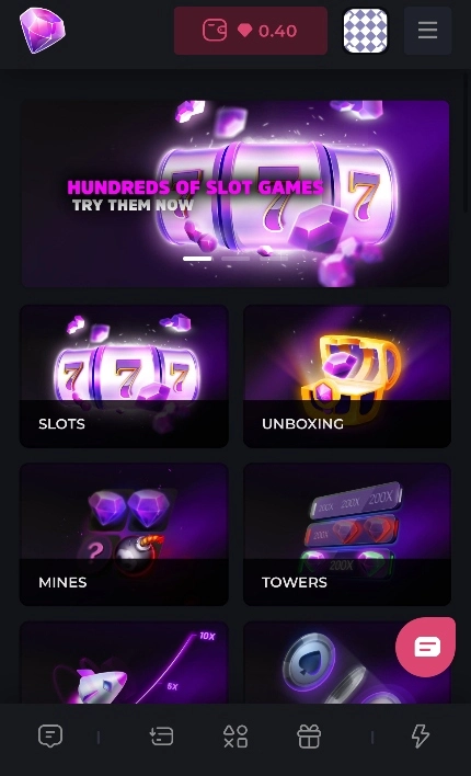 Vegas Gems Mobile Casino Background Image