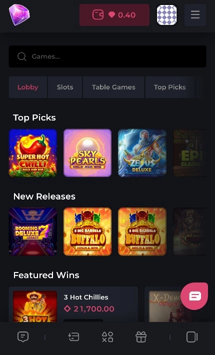Vegas Gems Mobile Background Image