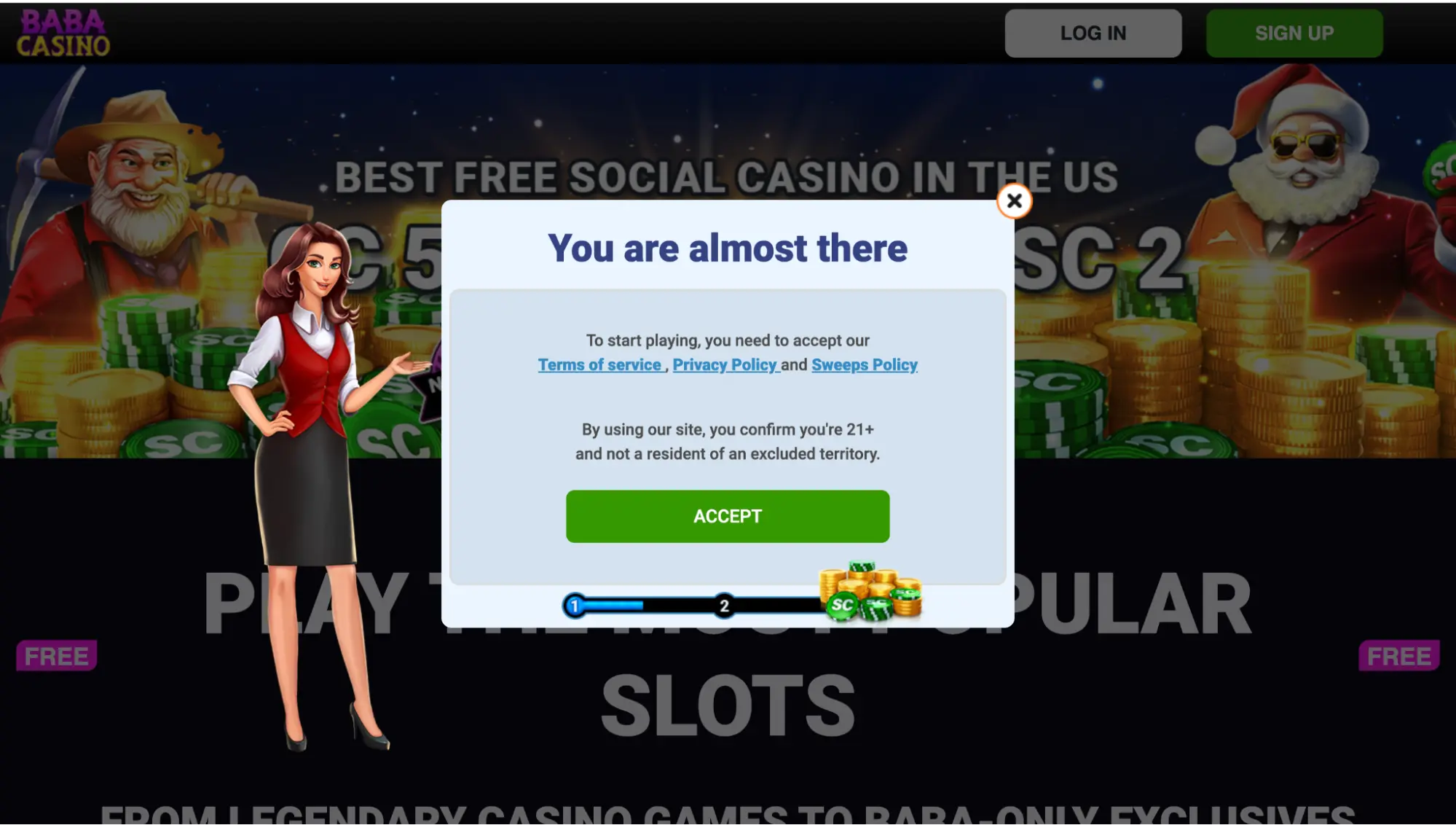 Baba Casino Create Account Background Image