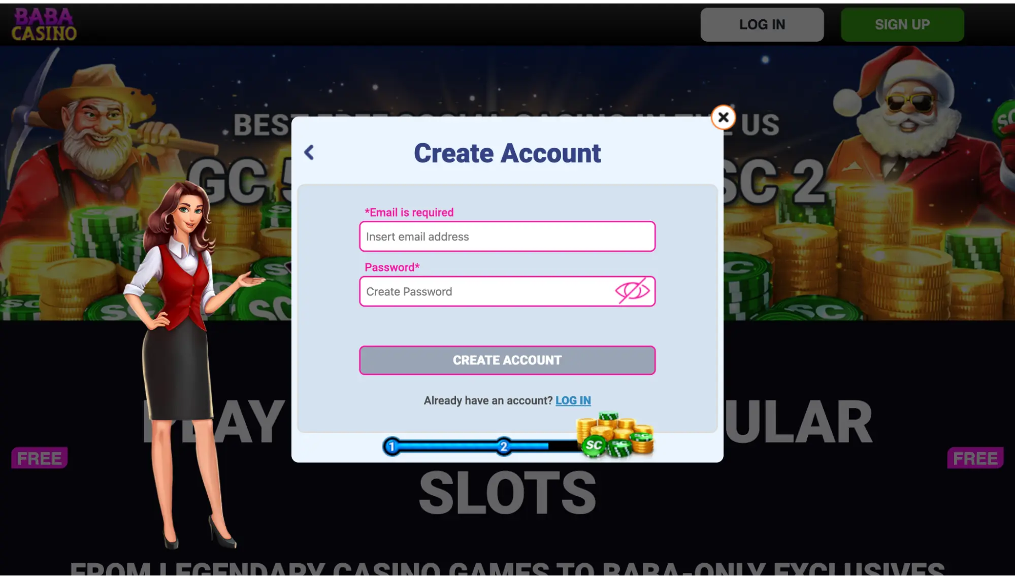 Baba Casino Email Background Image