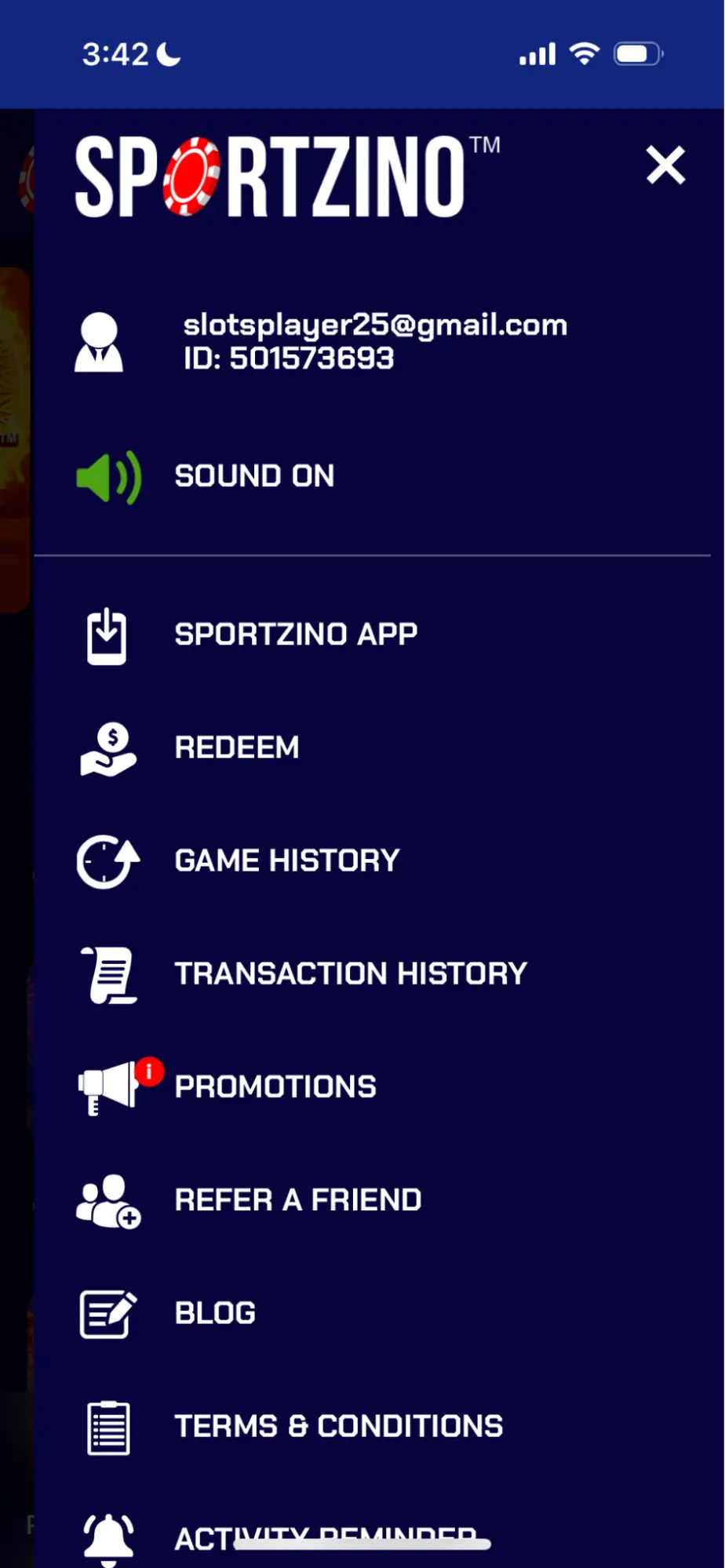 Sportzino Mobile Background Image