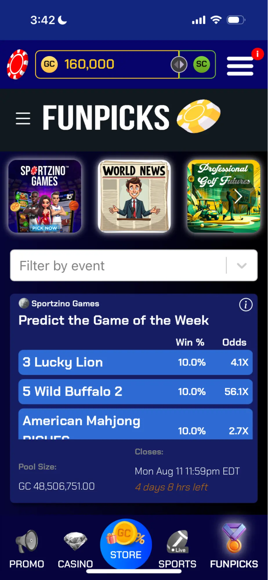 Sportzino Game Of The Week Background Image