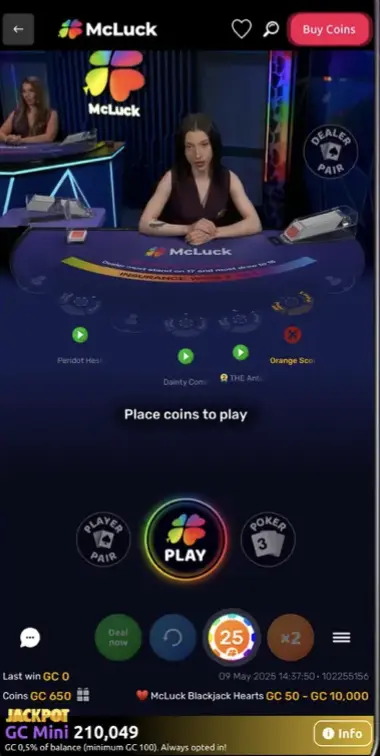 McLuck Casino Mobile Background Image