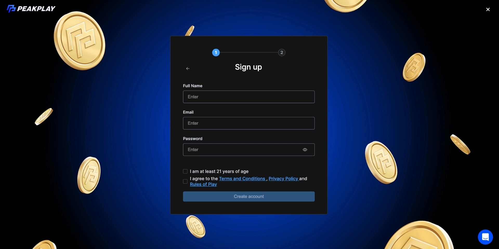 Peak Play Sign Up Background Image