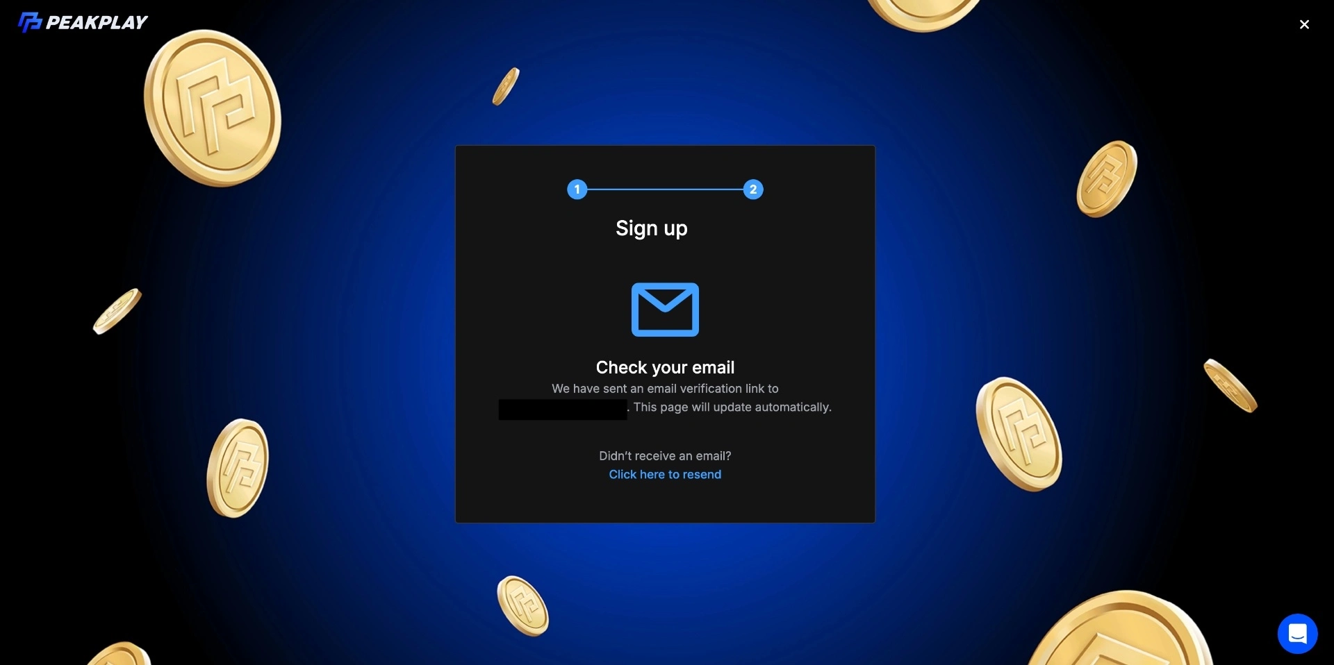 Peak Play Finsihed Sign Up Background Image