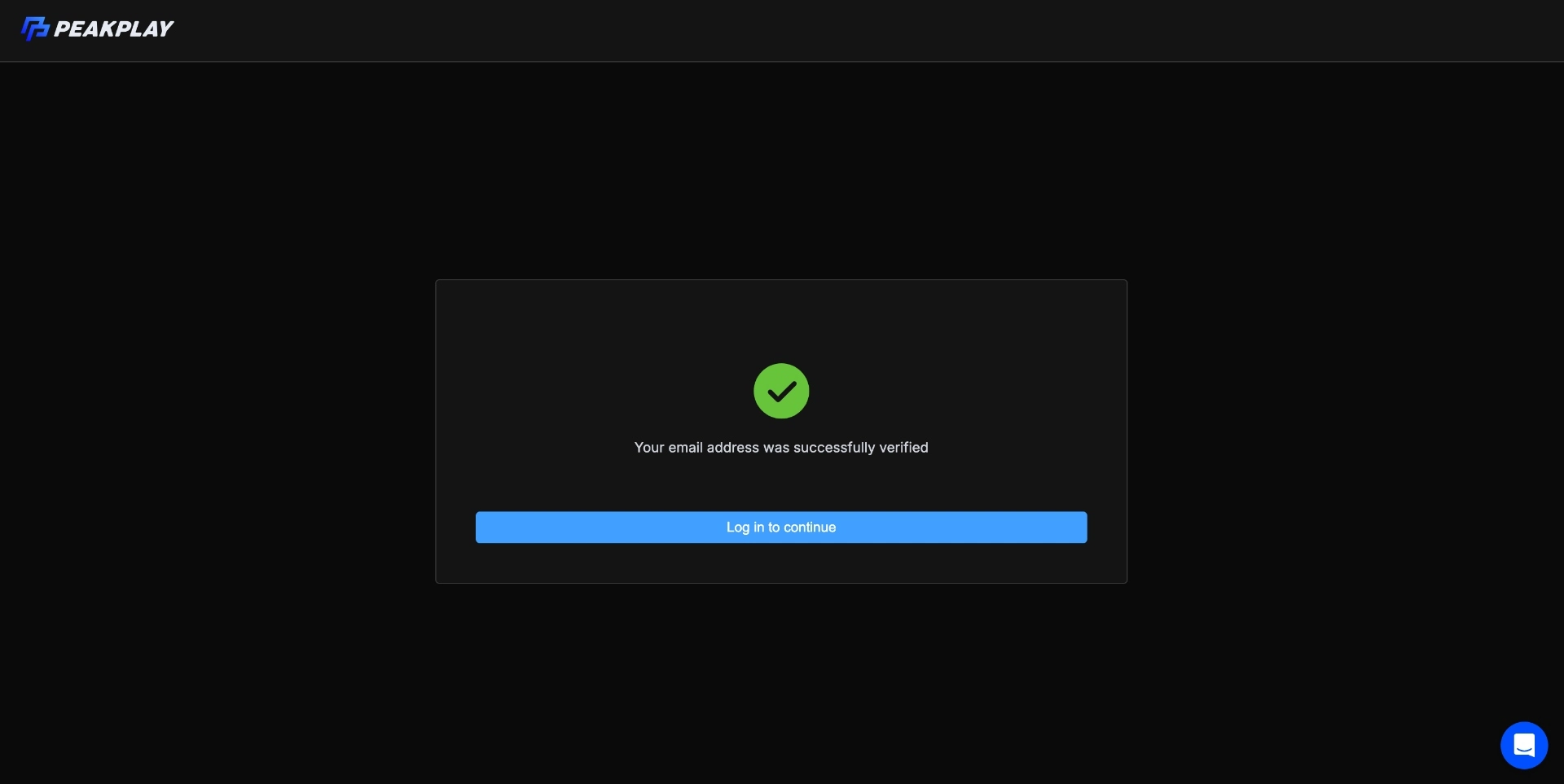 Peak Play Email Verified Background Image