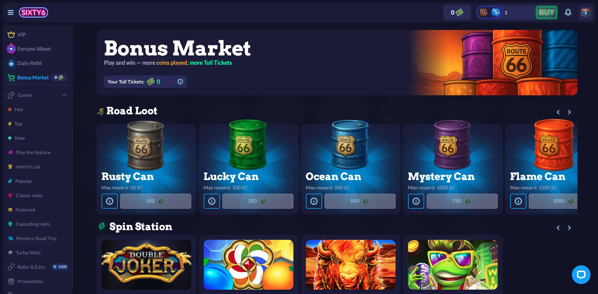 Sixty6 Casino Bonus Market Background Image