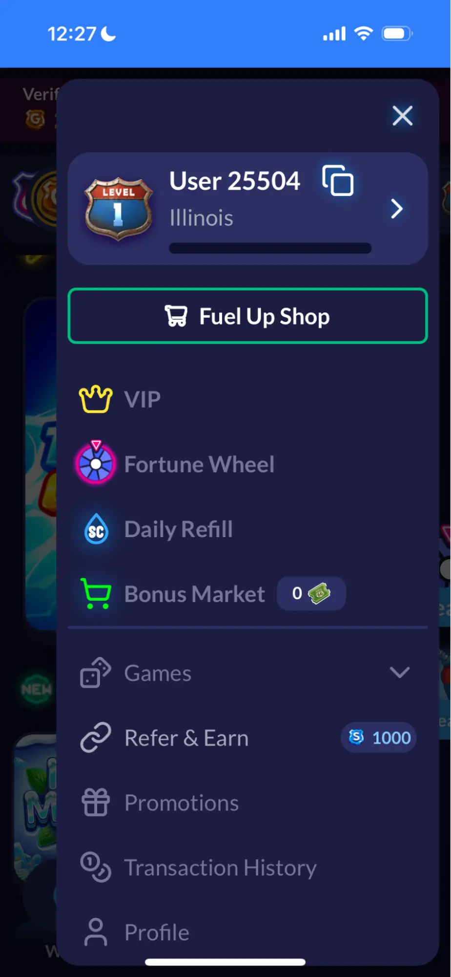 Sixty6 Casino Fuel Up Shop Background Image