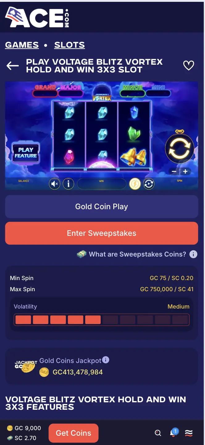 Ace Casino Voltage Blitz Vortex Hold And Win Background Image