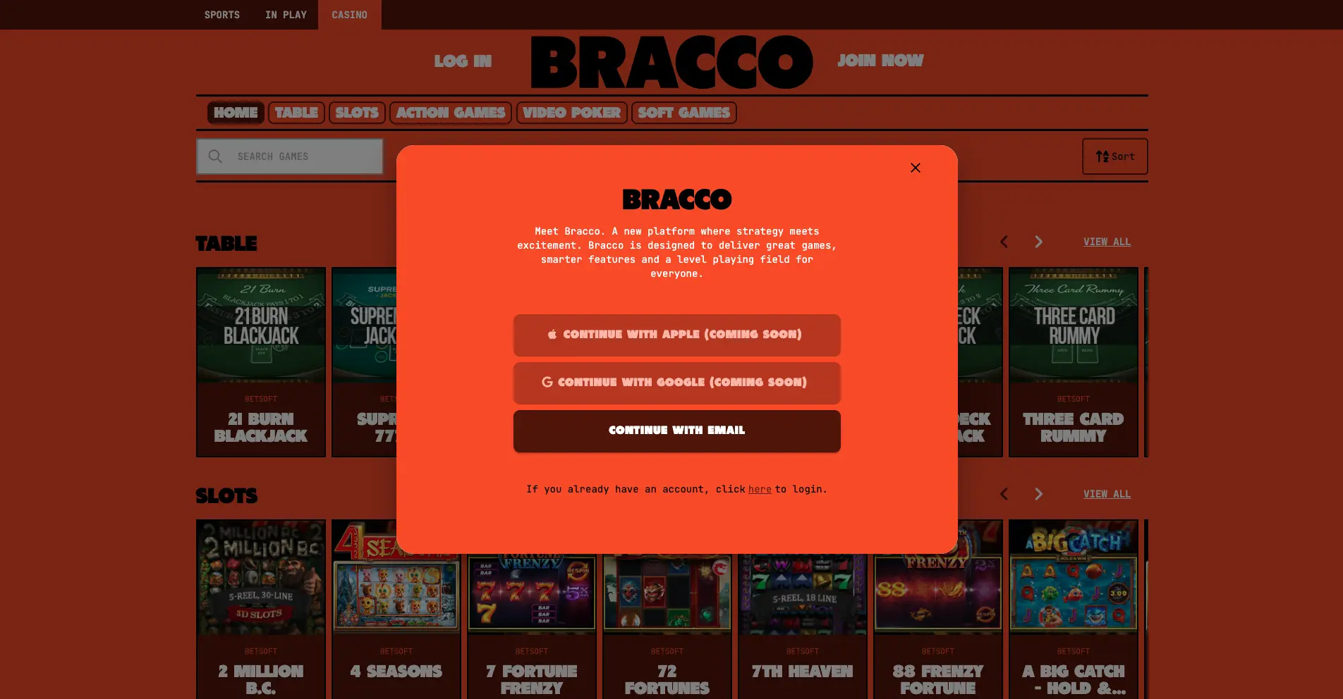Bracco Casino Background Image