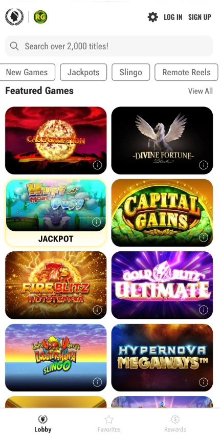 Caesars Palace Casino Featured Games Background Image
