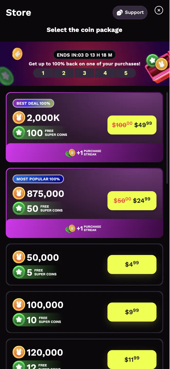 Jackpotrabbit Casino Coins Background Image