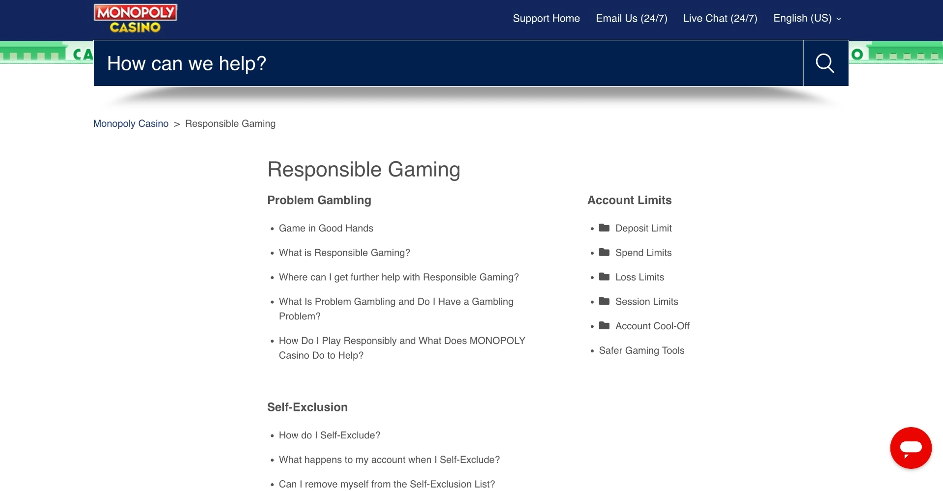 Monopoly Casino Responsible Gaming Self Exclusion Background Image