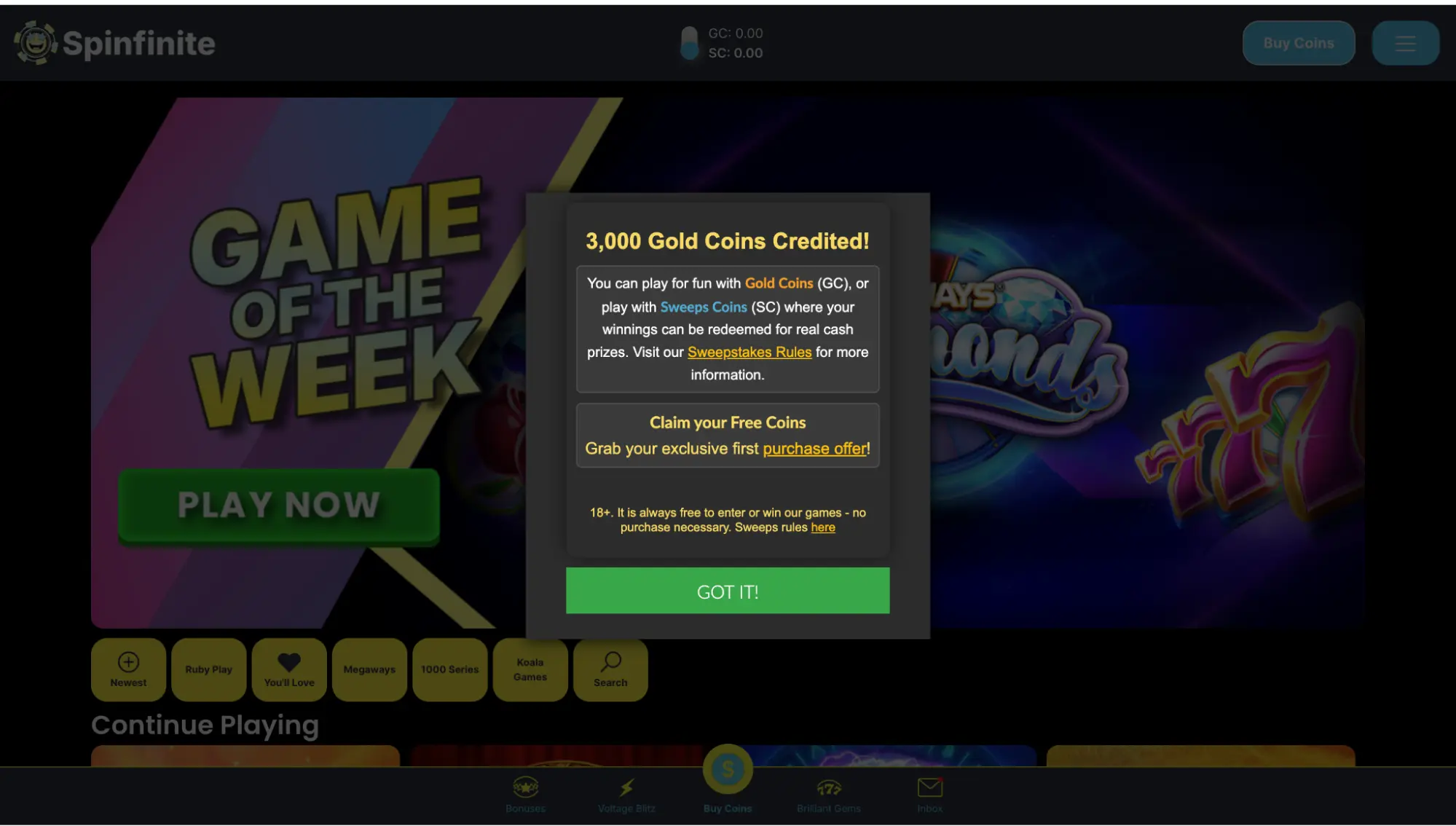 Spinfinite Gold Coins Background Image