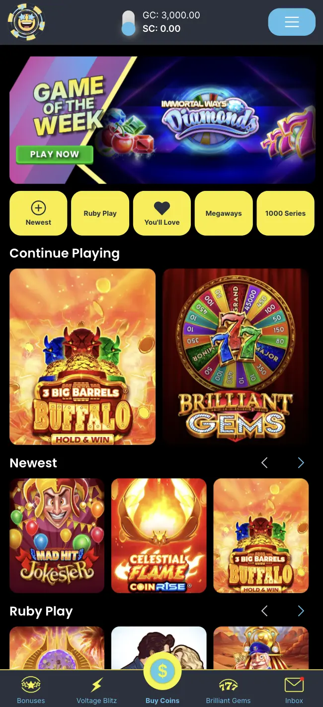 Spinfinite Mobile Casino Background Image