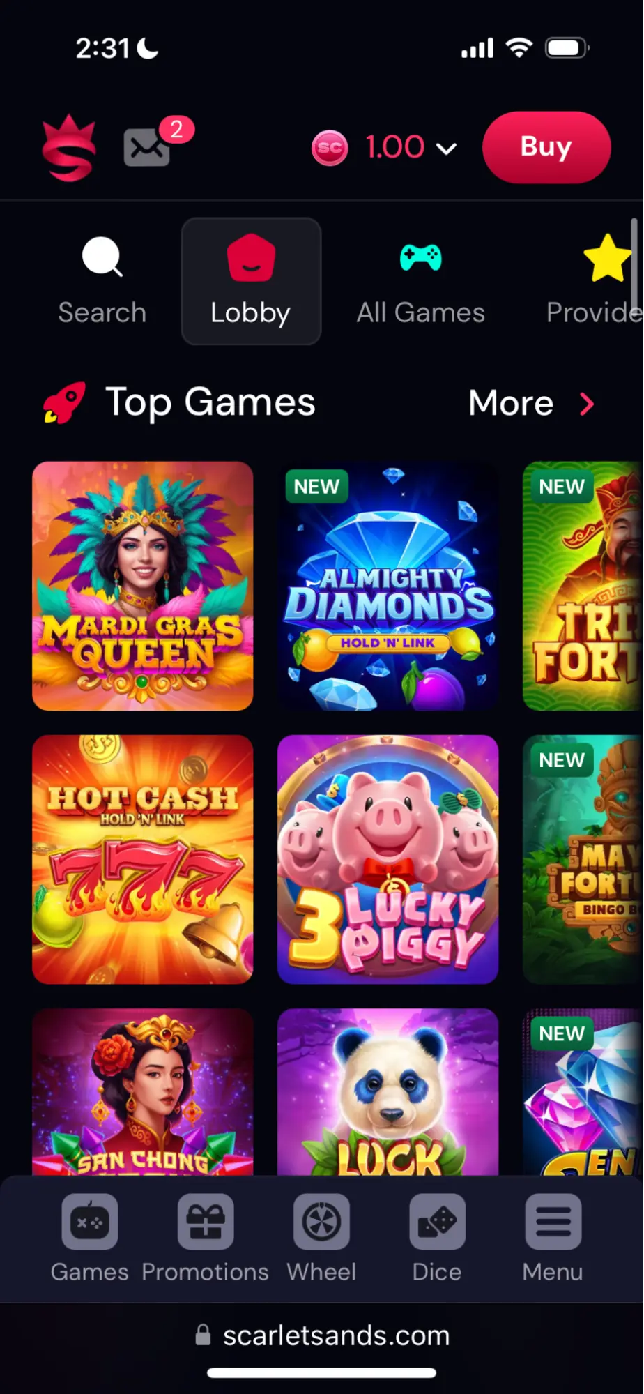 ScarletSands Mobile Top Games Background Image