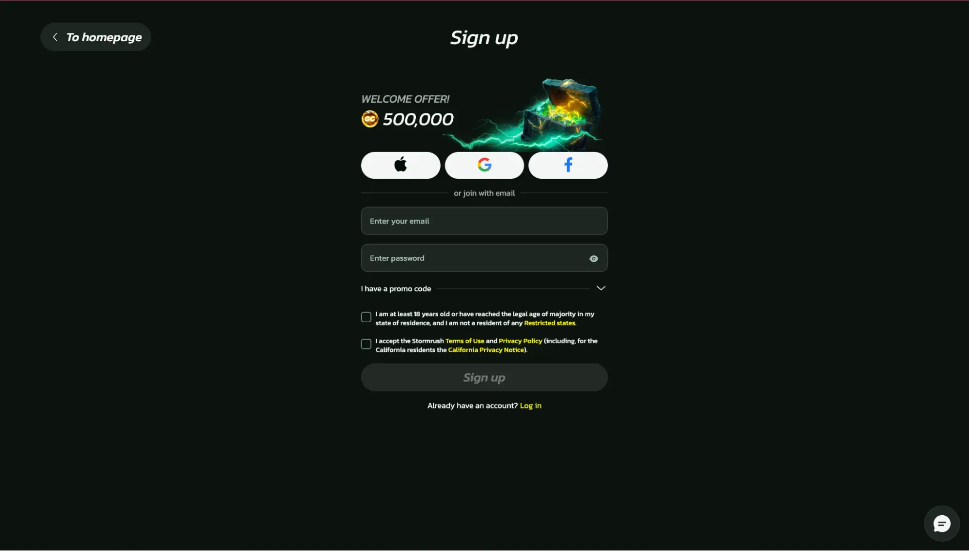 Stormrush Signup Background Image
