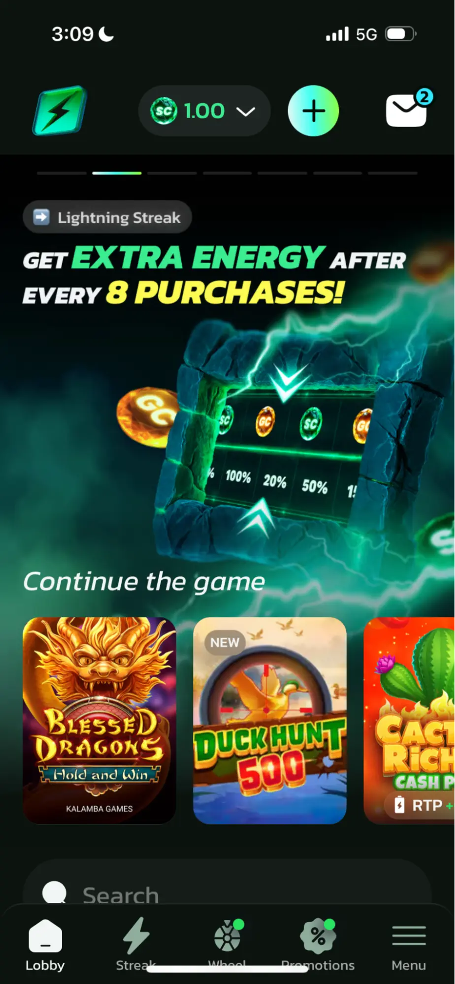 StormRush Mobile Casino Background Image