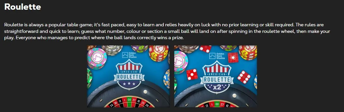 Roulette games available at Chumba Casino