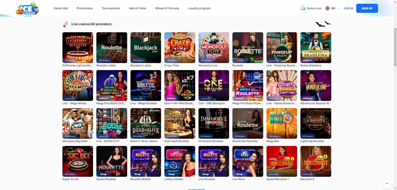 Ice casino Live Games