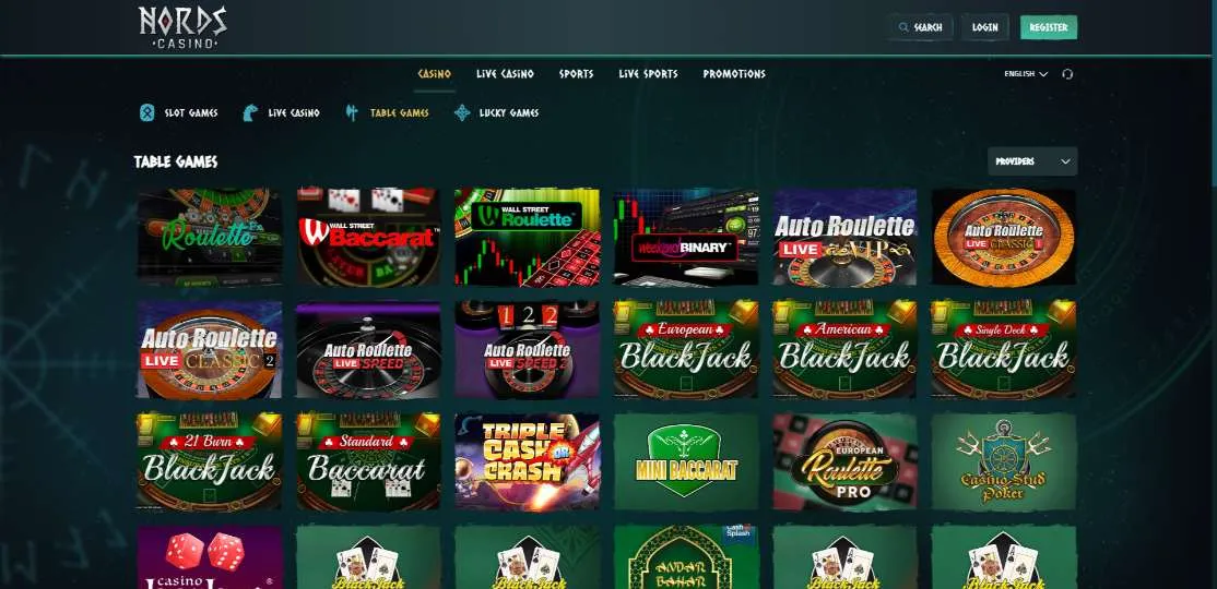 Nords Casino Table Games Background Image