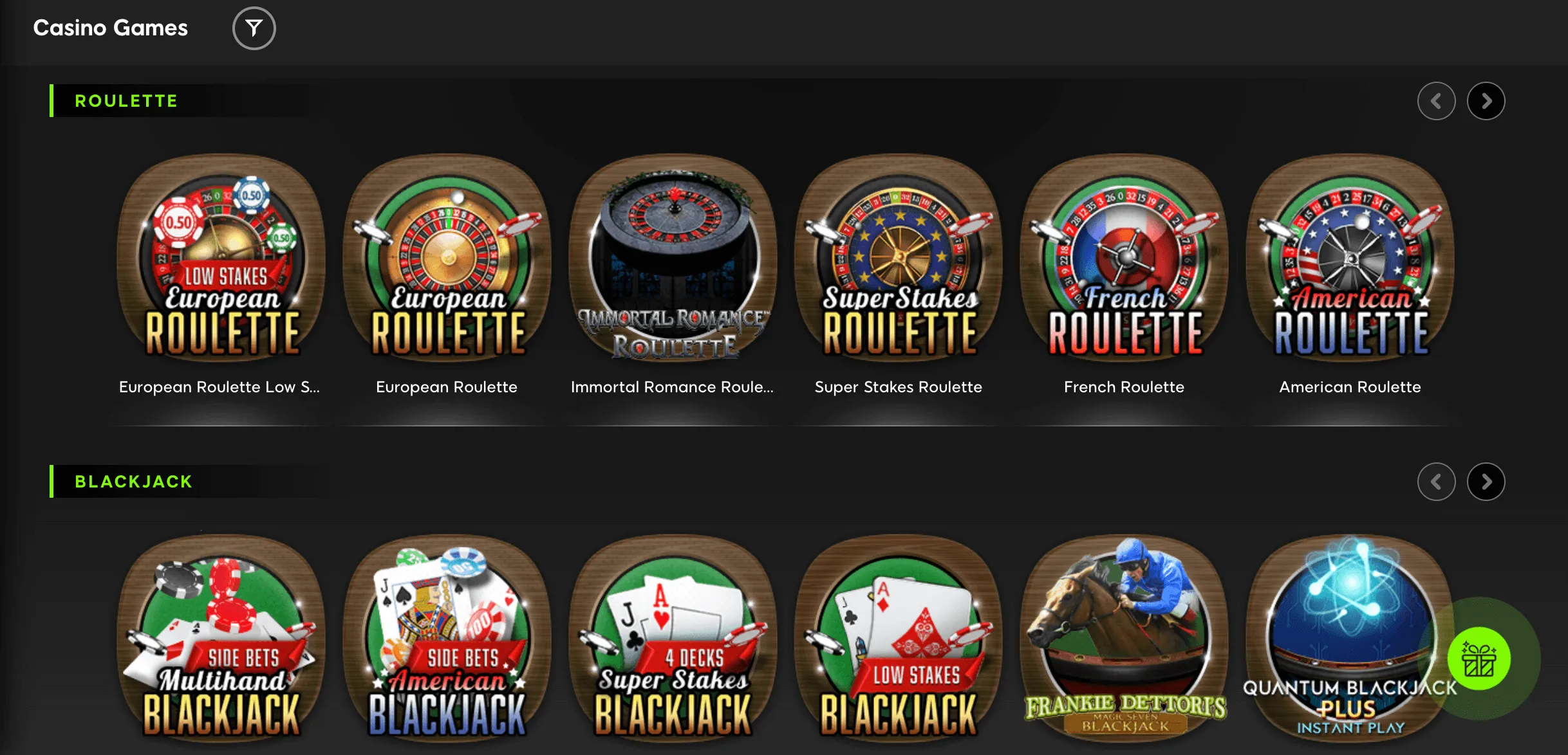 888 casino casino games