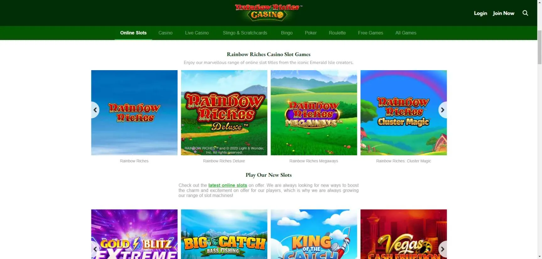 Rainbow riches online slots