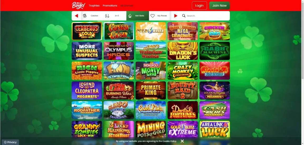 Mirror bingo casino slot games