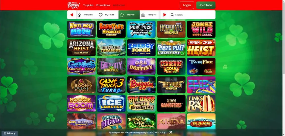 Mirror Bingo Casino Latest Games