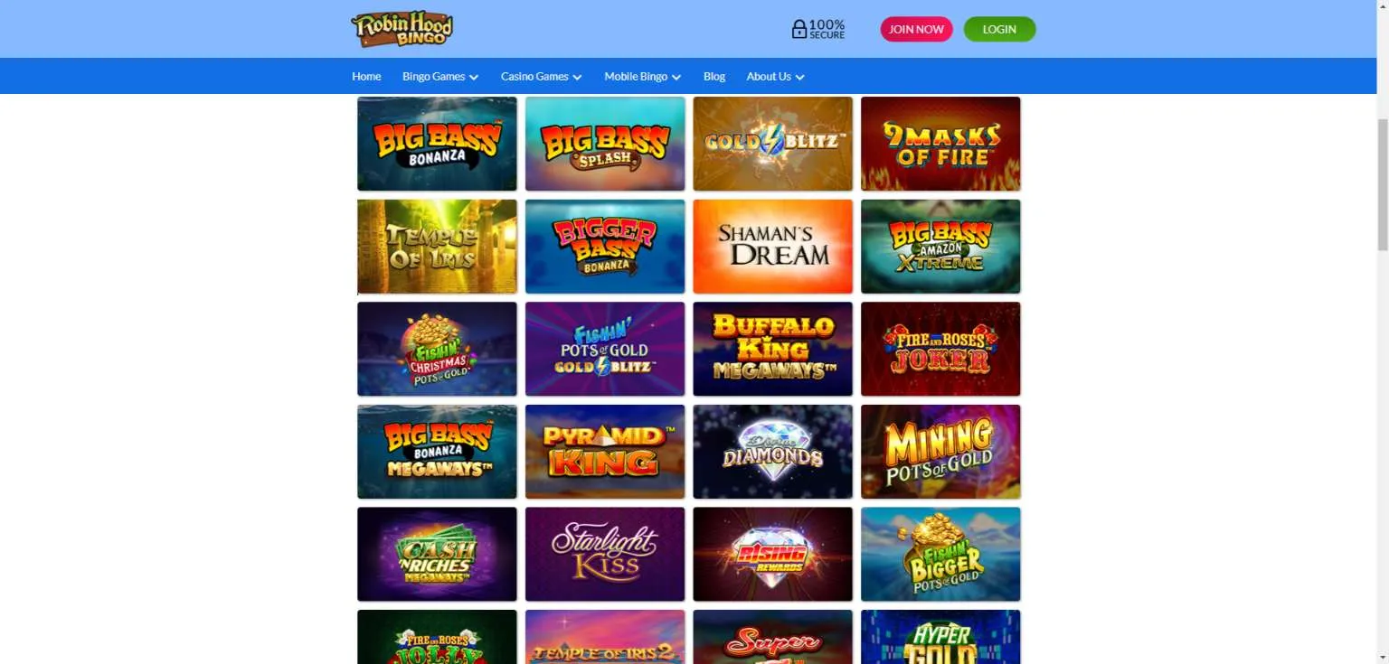 Robin Hood Bingo Casino Slot Games